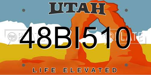48BI510 Utah License Plate