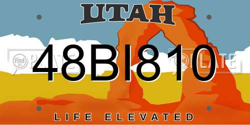 48BI810 Utah License Plate