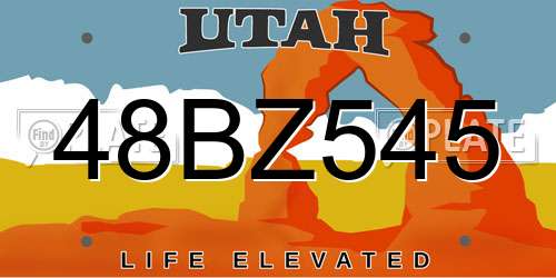 48BZ545 Utah License Plate