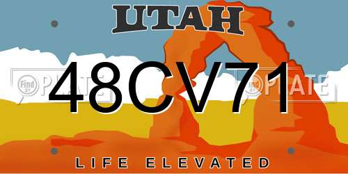 48CV71 Utah License Plate