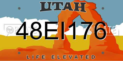 48EI176 Utah License Plate
