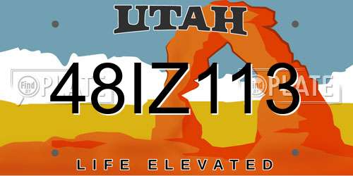 48IZ113 Utah License Plate