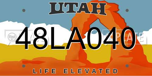 48LA040 Utah License Plate