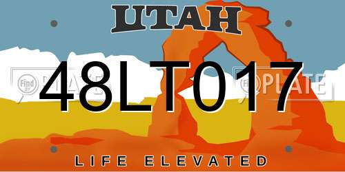 48LT017 Utah License Plate