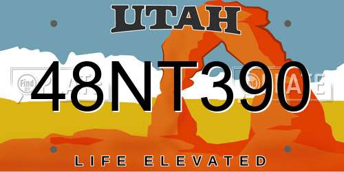 48NT390 Utah License Plate