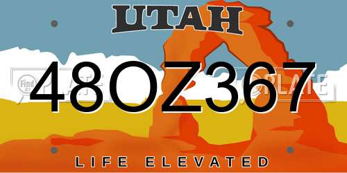 48OZ367 Utah License Plate