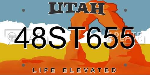 48ST655 Utah License Plate
