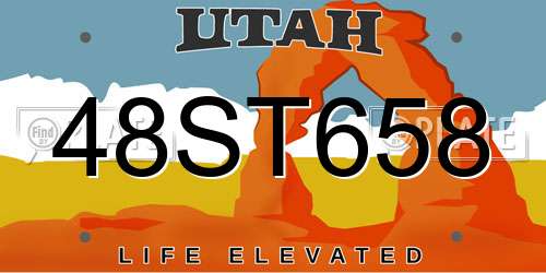48ST658 Utah License Plate