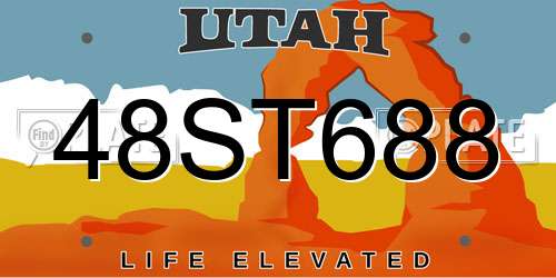 48ST688 Utah License Plate