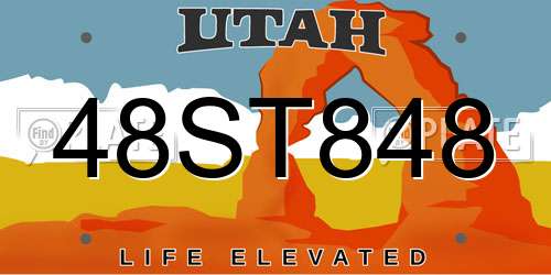 48ST848 Utah License Plate
