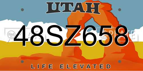 48SZ658 Utah License Plate