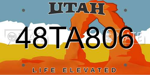 48TA806 Utah License Plate