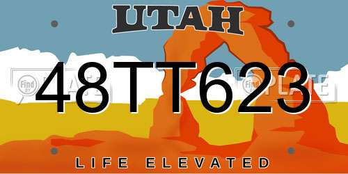 48TT623 Utah License Plate