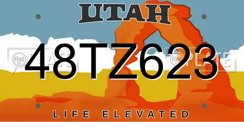 48TZ623 Utah License Plate