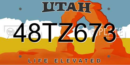 48TZ673 Utah License Plate