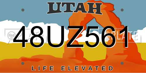 48UZ561 Utah License Plate