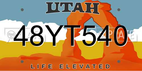 48YT540 Utah License Plate