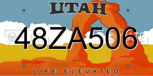 48ZA506 Utah License Plate