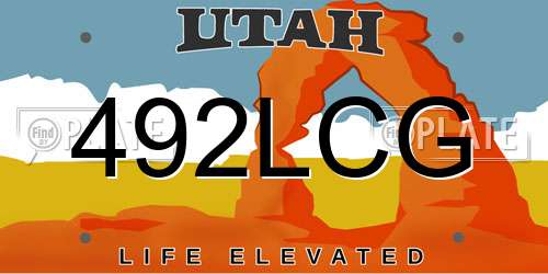 492LCG Utah License Plate