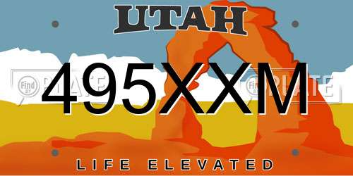 495XXM Utah License Plate