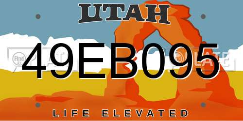49EB095 Utah License Plate