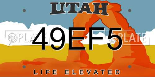 49EF5 Utah License Plate