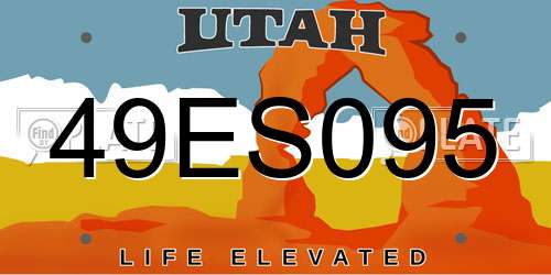 49ES095 Utah License Plate