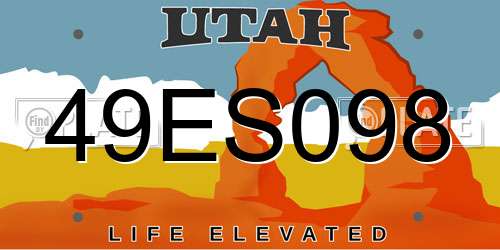 49ES098 Utah License Plate