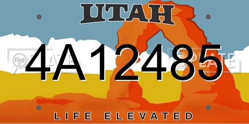 4A12485 Utah License Plate