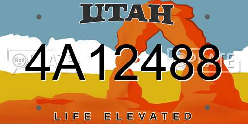 4A12488 Utah License Plate
