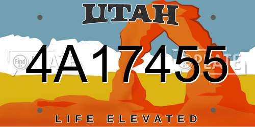 4A17455 Utah License Plate