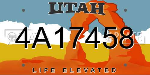 4A17458 Utah License Plate