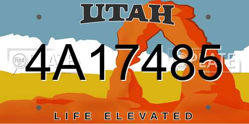 4A17485 Utah License Plate