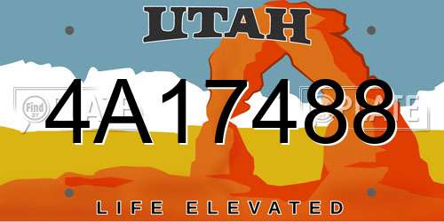 4A17488 Utah License Plate