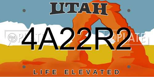 4A22R2 Utah License Plate