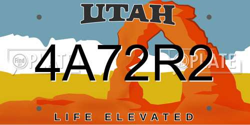 4A72R2 Utah License Plate