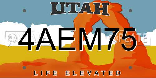 4AEM75 Utah License Plate