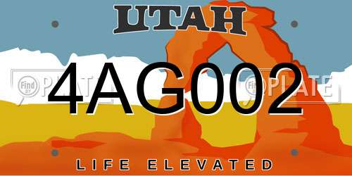 4AG002 Utah License Plate