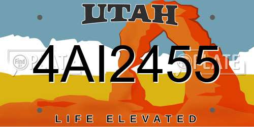 4AI2455 Utah License Plate