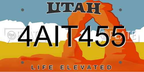 4AIT455 Utah License Plate