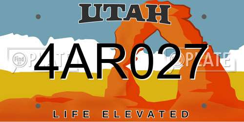 4AR027 Utah License Plate