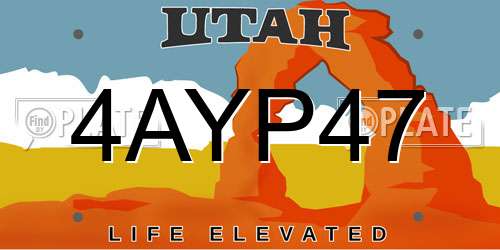 4AYP47 Utah License Plate