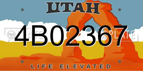 4B02367 Utah License Plate