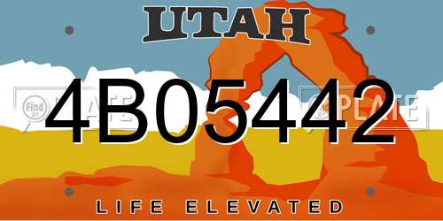 4B05442 Utah License Plate