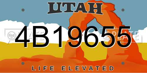 4B19655 Utah License Plate