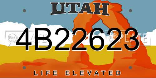 4B22623 Utah License Plate