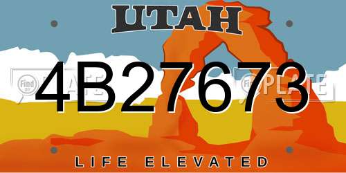 4B27673 Utah License Plate