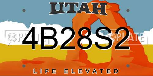 4B28S2 Utah License Plate