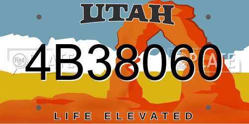 4B38060 Utah License Plate