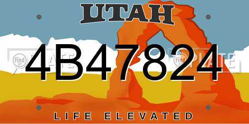 4B47824 Utah License Plate
